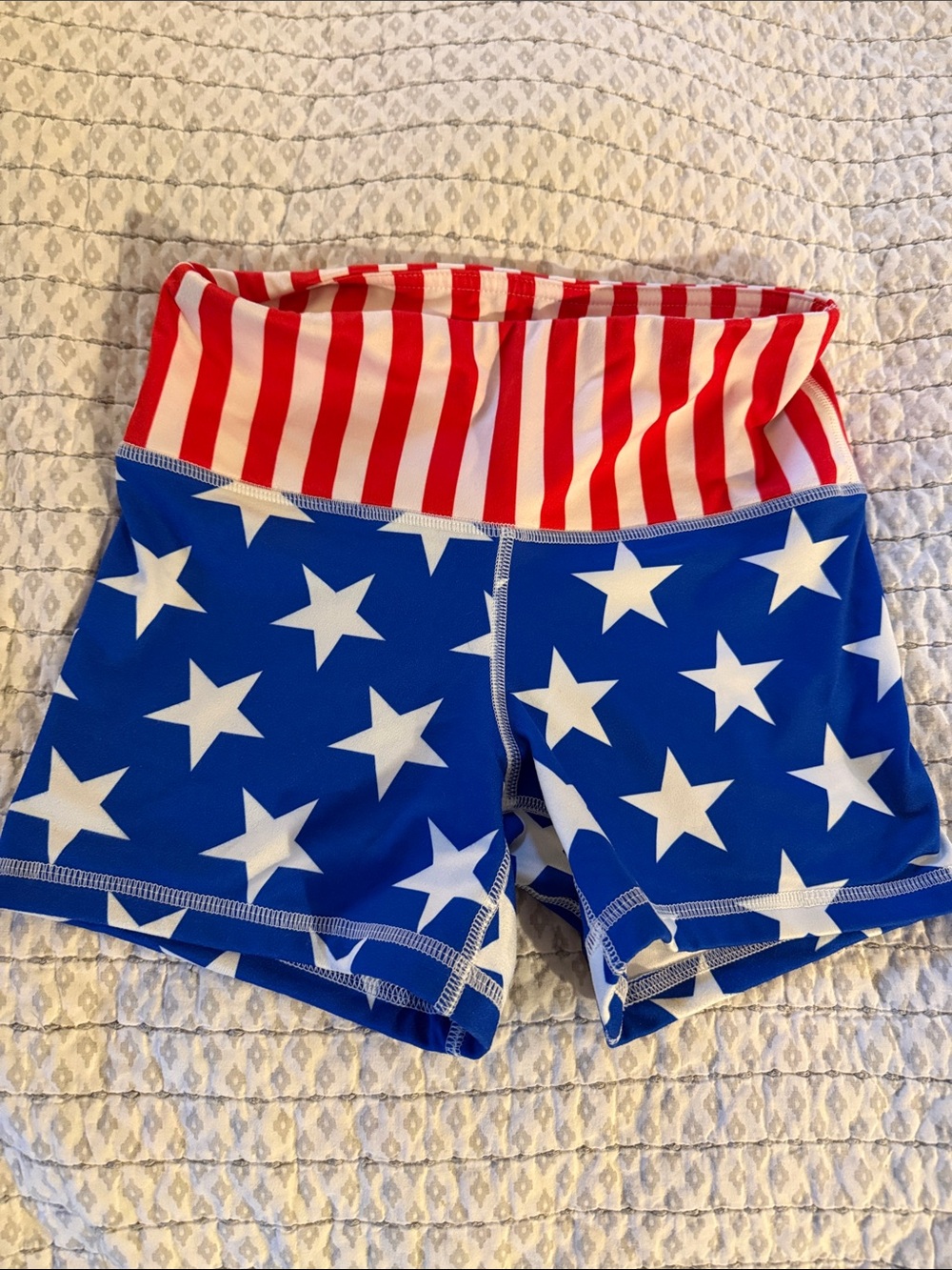Fleo Red & White Striped Athletic Shorts